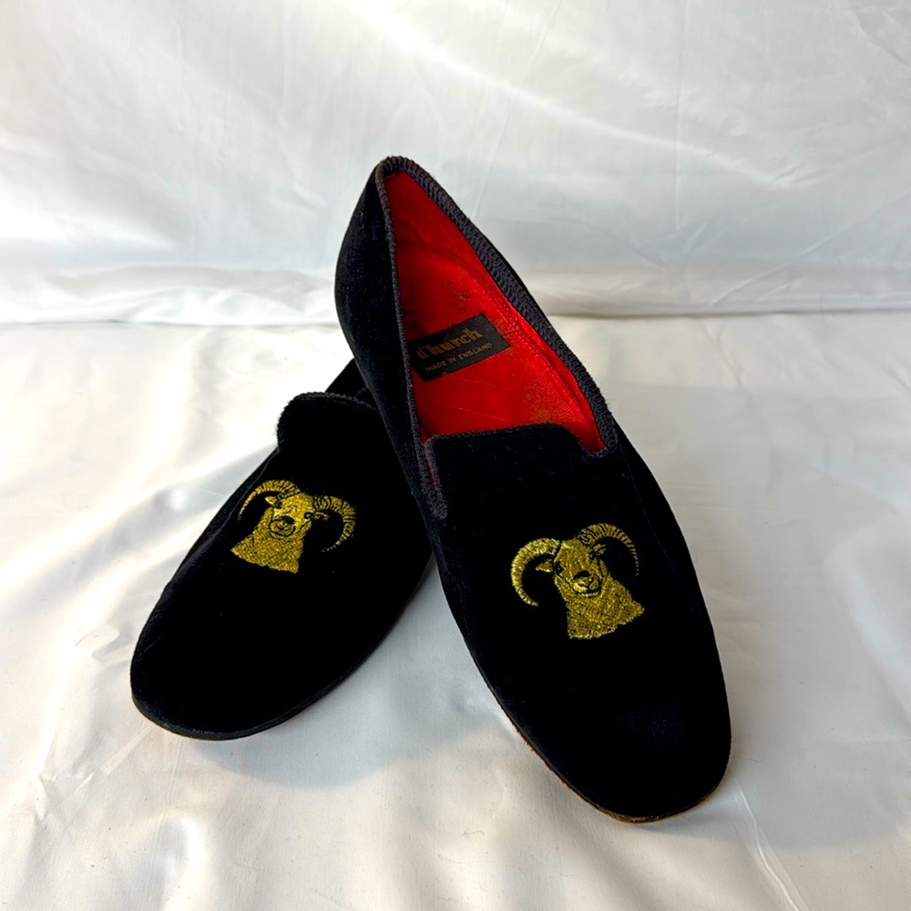 Church’s Velvet shoes with Ram’s Head